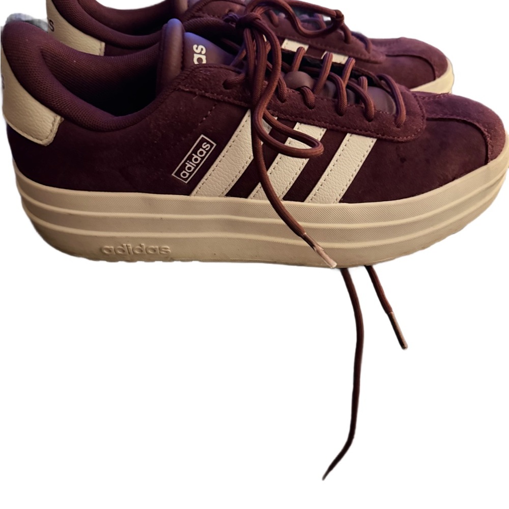 Adidas women’s Maroon and Beige Sneakers
